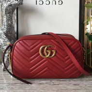 Gucci GG Marmont Matelassé Small Camera Shoulder Bag 447632 Red