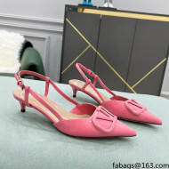 Valentino VLOGO SIGNATURE Patent Leather Slingback Pump with 4cm Heel Pink 2022