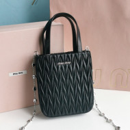 Miu Miu Matelasse Nappa Lambskin Mini Tote Bag 5BA220 Black 2021