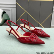 Valentino VLOGO SIGNATURE Calfskin Slingback Pump with 4cm Heel Deep Red 2022