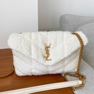 Saint Laurent Loulou Puffer Mini Bag in White Tweed 620333 2021