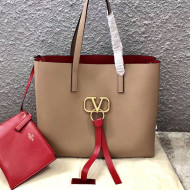 Valentino Large VRING Shopping Tote 0090 Nude 2019