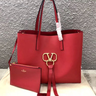 Valentino Large VRING Shopping Tote 0090 Red 2019