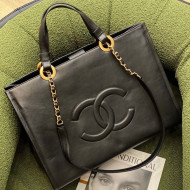 Chanel Lambskin CC Shopping Bag Black 2022 55