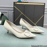 Valentino VLOGO SIGNATURE Patent Leather Pump with 4cm Heel White 2022