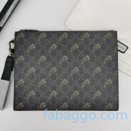 Gucci GG Pouch with Tiger Print 575136 Black 2020