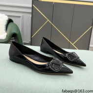 Valentino VLOGO SIGNATURE Patent Leather Flat Ballerina Black 2022