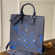 Louis Vuitton Sac Plat Zippé Bag in Ink Blue Watercolor Leather M57843 2021