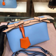 Fendi Mini By The Way Boston Bag In Light Blue/Pink Leather 2018