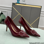 Valentino VLOGO SIGNATURE Patent Leather Pump with 8cm Heel Burgundy 2022