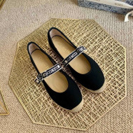 Dior J'Adior Espadrilles in Black Cotton Ribbon with Bow 2021