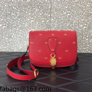 Valentino Vlogo Leather Accordion Shoulder Bag 0040 Red 2021