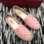 Valentino Rockstuds Lambskin Espadrilles Pink 2019