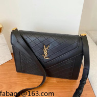 Saint Laurent Gaby Satchel Bag in Vintage Lambskin 668863 Black/Gold 2021