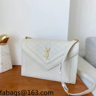 Saint Laurent Gaby Satchel Bag in Vintage Lambskin 668863 White/Gold 2021