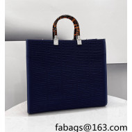 Fendi Sunshine Medium Shopper Tote Bag in Blue Texture FF Fabric 2021 8528