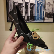 Balenciaga Allover Logo Pumps with Double B Black 2020