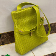 Bottega Veneta The Fold Crossbody Bag with Metal Medallions Kiwi Green 2020