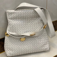 Bottega Veneta The Fold Crossbody Bag with Metal Medallions White 2020