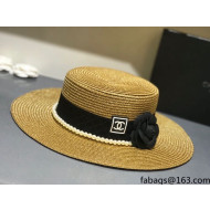 Chanel Straw Wide Brim Hat CHH31421 2022 