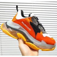 Balenciaga Triple S Clear Outsole Sneakers Orange/Black/Grey 2019