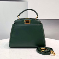 Fendi Peekaboo Mini Lambskin Bag Dark Green 2021 2590