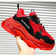 Balenciaga Triple S Clear Outsole Sneakers Red/Black 2019