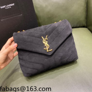 Saint Laurent Loulou Small Bag in "Y" Matelasse Suede 494699 Black 2021