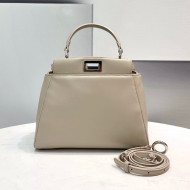 Fendi Peekaboo Mini Lambskin Bag Light Grey 2021 2590