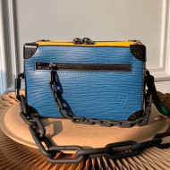 Louis Vuitton Men's Epi Leather Mini Soft Trunk Box Shoulder Bag M44480 Blue/Green/Yellow 2019