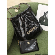 Chanel Waxy Calfskin Small Shopping Bag Black SS 2022