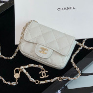 Chanel Quilted Grained Calfskin Classic Belt Bag AP1952 White 2020