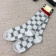 Gucci GG Medium Socks Silver/Black 2019