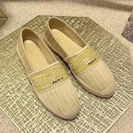 Dior Granville Espadrilles in Metallic Thread Embroidered Cotton Beige 2021