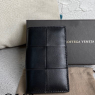 Bottega Veneta Intreccio Leather Bi-Fold Card Case Wallet 30302 Black 2021