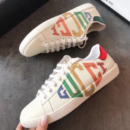 Gucci Ace Sneaker with Side Logo Tag White 2019(For Women and Men)