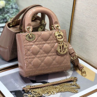 Dior Lady Dior Mini Bag in Patent Leather Dusty Pink/Gold 2021