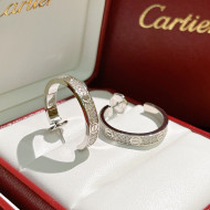 Cartier Love Earrings with Crystals CE32204 Silver 2022