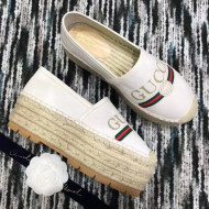 Gucci Logo Platform Espadrille White 2018