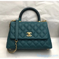 Chanel Small Flap Bag with Top Lizard Handle in Grained Calfskin A92990 Green 2020(Top Quality)