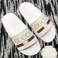 Gucci logo Slide Sandal White 2018