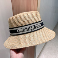 Dior Straw Embroidered Band Bucket Hat Black 2021