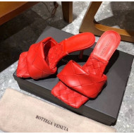 Bottega Veneta Lambskin BV LIDO Sandals With 9cm Heel Red 2020