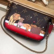 Louis Vuitton Print Animals Monogram Canvas Mini Pochette Bag 