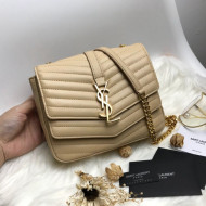 Saint Laurent Sulpice Small in Matelasse Lambskin 532662 Beige 2019