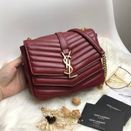 Saint Laurent Sulpice Small in Matelasse Lambskin 532662 Burgundy 2019