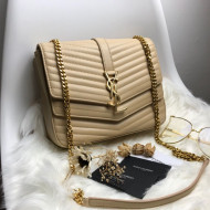 Saint Laurent Sulpice Medium in Matelasse Lambskin 532652 Beige 2019