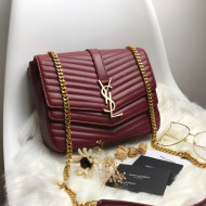 Saint Laurent Sulpice Medium in Matelasse Lambskin 532652 Burgundy 2019