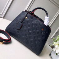 Louis Vuitton Montaigne MM Bag in Monogram Empreinte Embossed Leather M41048 Navy Blue/Red 2021