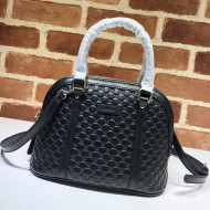 Gucci GG Leather Small Top Handle Bag 449654 Black 2020